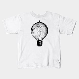 Vintage Light Bulb Circle Kids T-Shirt